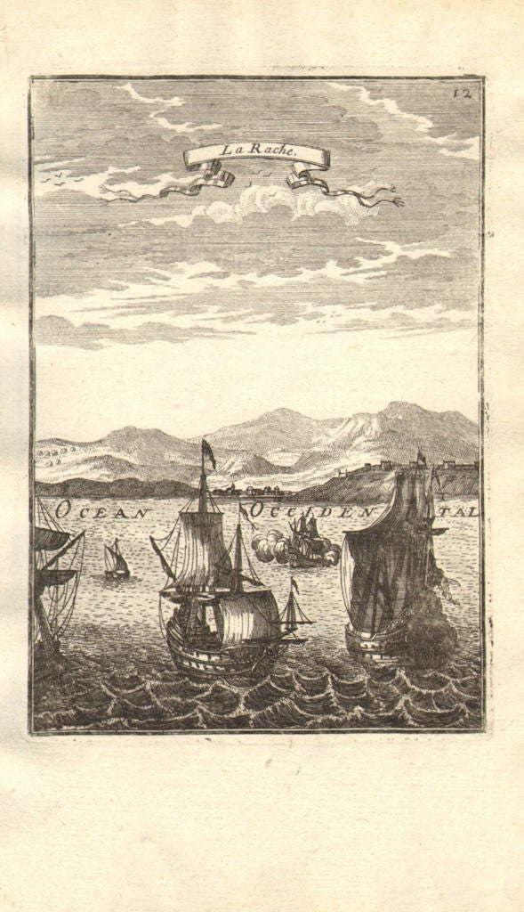 MOROCCO. View of the port of Larache (El Araich) 'La Rache'. Ships. MALLET 1683